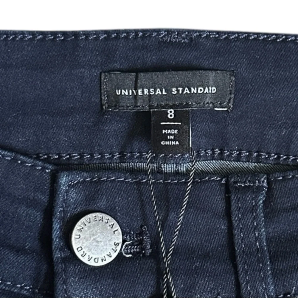 Universal Standard Dolly High Rise Straight Leg Jeans Button Fly Indigo 8 NWT